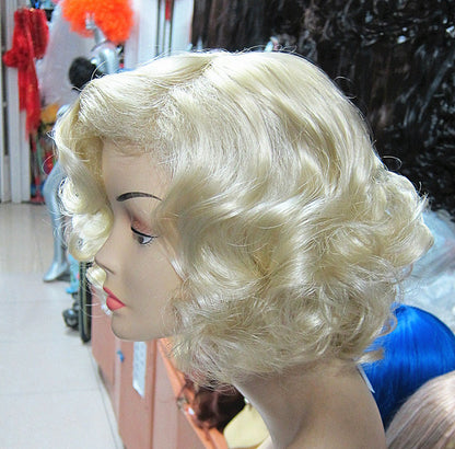 Blonde Curly Fashion Ladies Prom Wig halloween boo