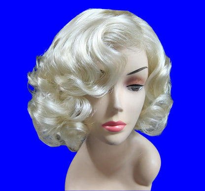 Blonde Curly Fashion Ladies Prom Wig halloween boo