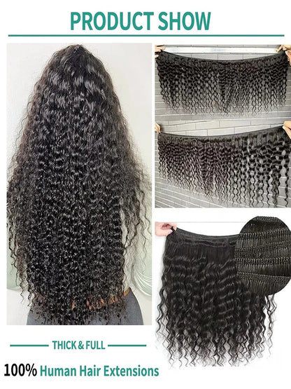 Deep Wave Human Hair Bundles Curly Hair Brazilian Weaving