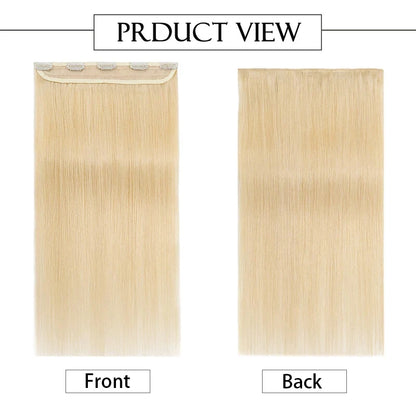 Clips In Hair Extensions Human Hair Color Blonde Straight Natural Hair Extensions