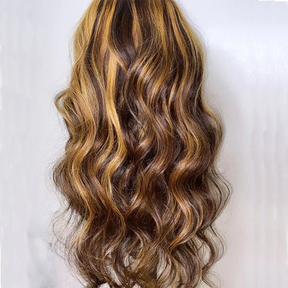 Honey Blonde Ombre Human Hair U part Wigs