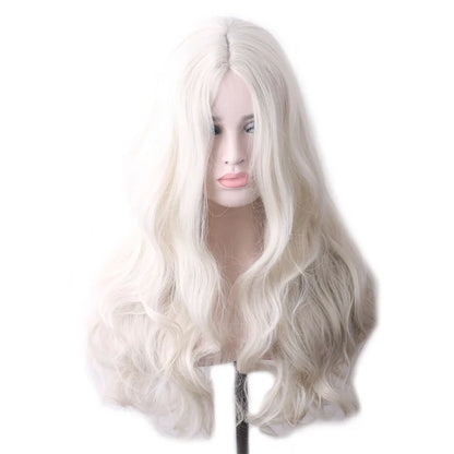 BOO-TIFUL🎃HA!R🌺WoodFestival Wavy Synthetic Hair Wig Cosplay Long Wigs For Women Blonde Pink Red Purple Black Green Blue Grey Dark Brown Colored