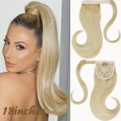 Long Straight Wrap Around Clip In Ponytail Hair Extension