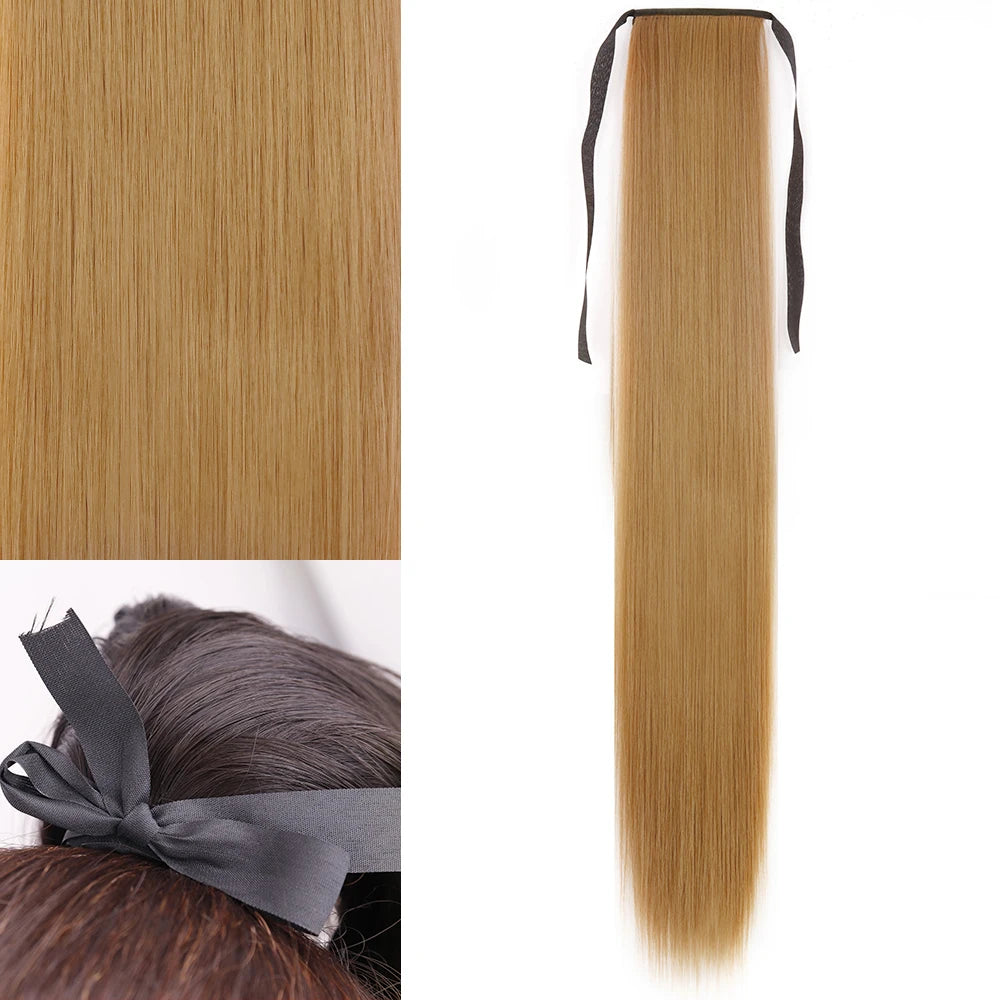 Long Straight Wrap Around Clip In Ponytail Hair Extension