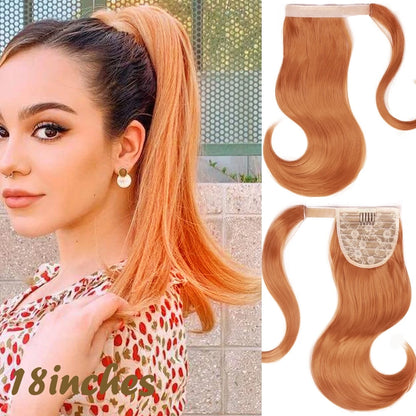 Long Straight Wrap Around Clip In Ponytail Hair Extension