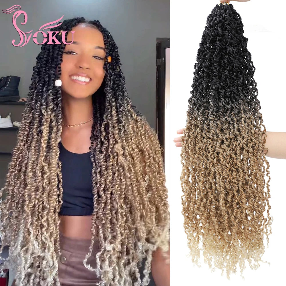 Majesty Twist Hair Curly Passion Twist Crochet Hair 26'' Long Synthetic Braiding Hair Extension SOKU Pre-Looped Senegalese Twist