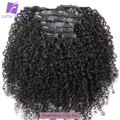 Curly Hair Bundles Skin Weft Clip Ins Extension 100G