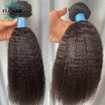 Straight PU Clip Ins Human Hair Invisible Kinky Coarse Hair