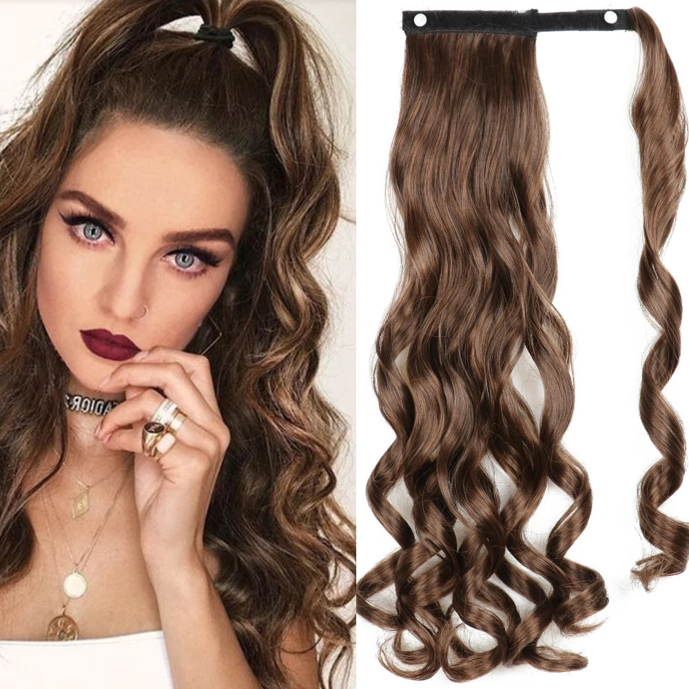 Long Straight Wrap Around Clip In Ponytail Hair Extension