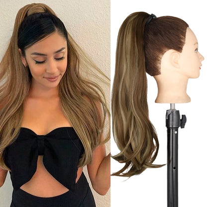 Long Straight Wrap Around Clip In Ponytail Hair Extension