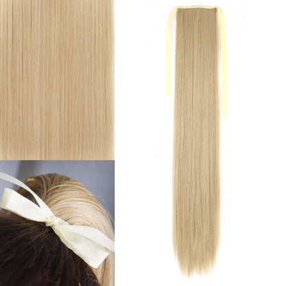 Long Straight Wrap Around Clip In Ponytail Hair Extension