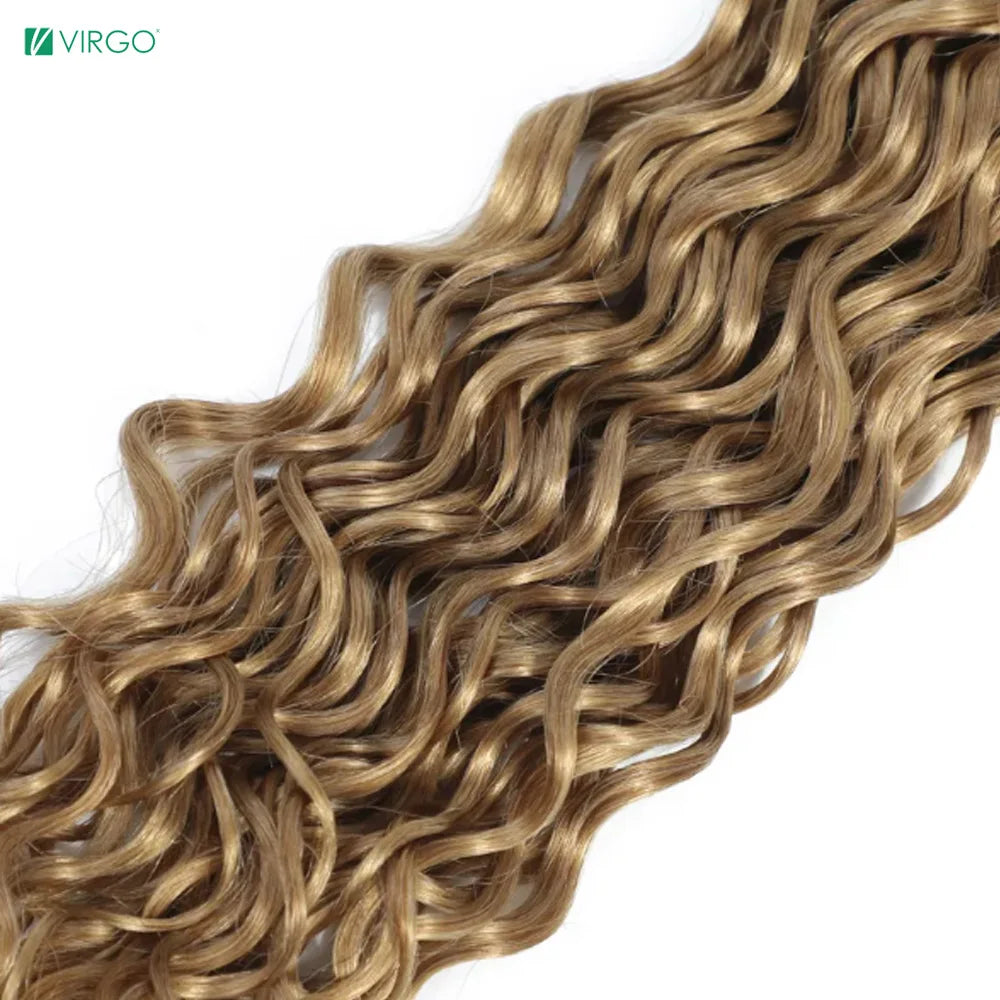 Brown Blonde Weave Bundles Colored Curly Hair Weaving