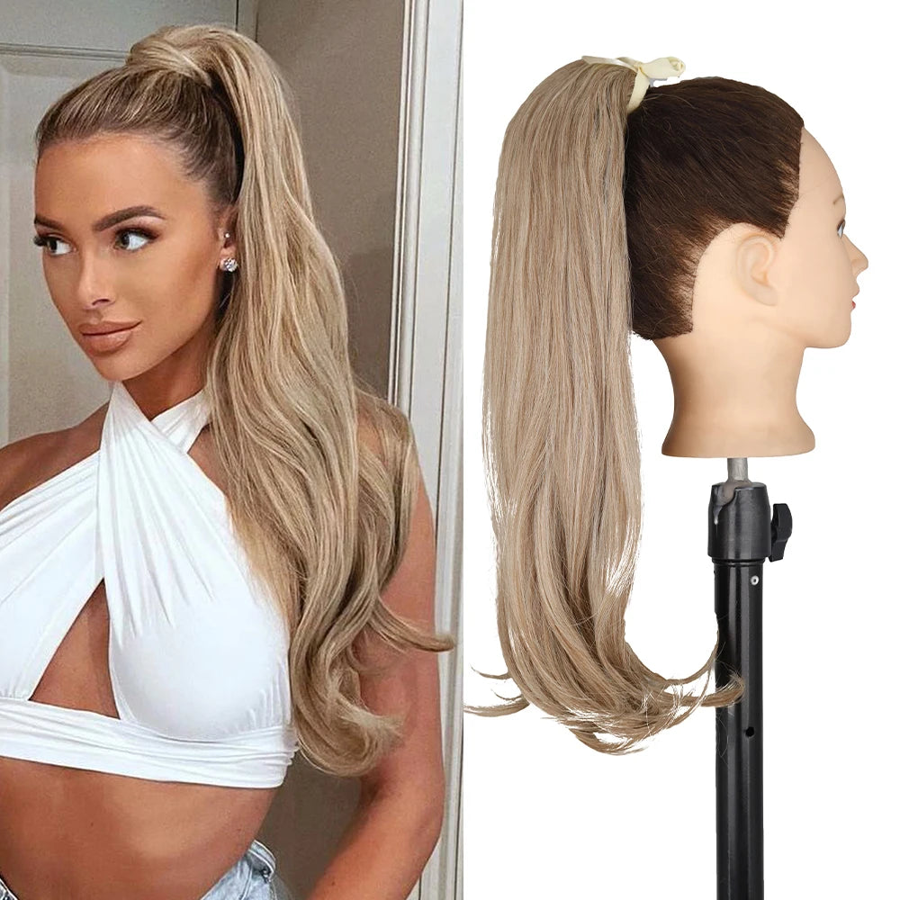 Long Straight Wrap Around Clip In Ponytail Hair Extension