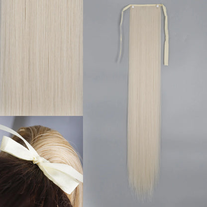 Long Straight Wrap Around Clip In Ponytail Hair Extension