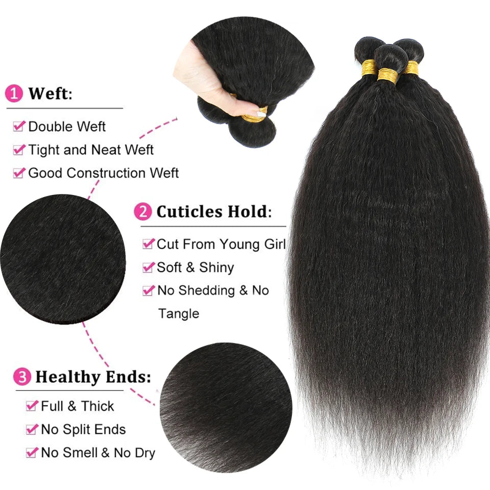 Virgin Hair Brazilian Yaki Straight Hair Extensions