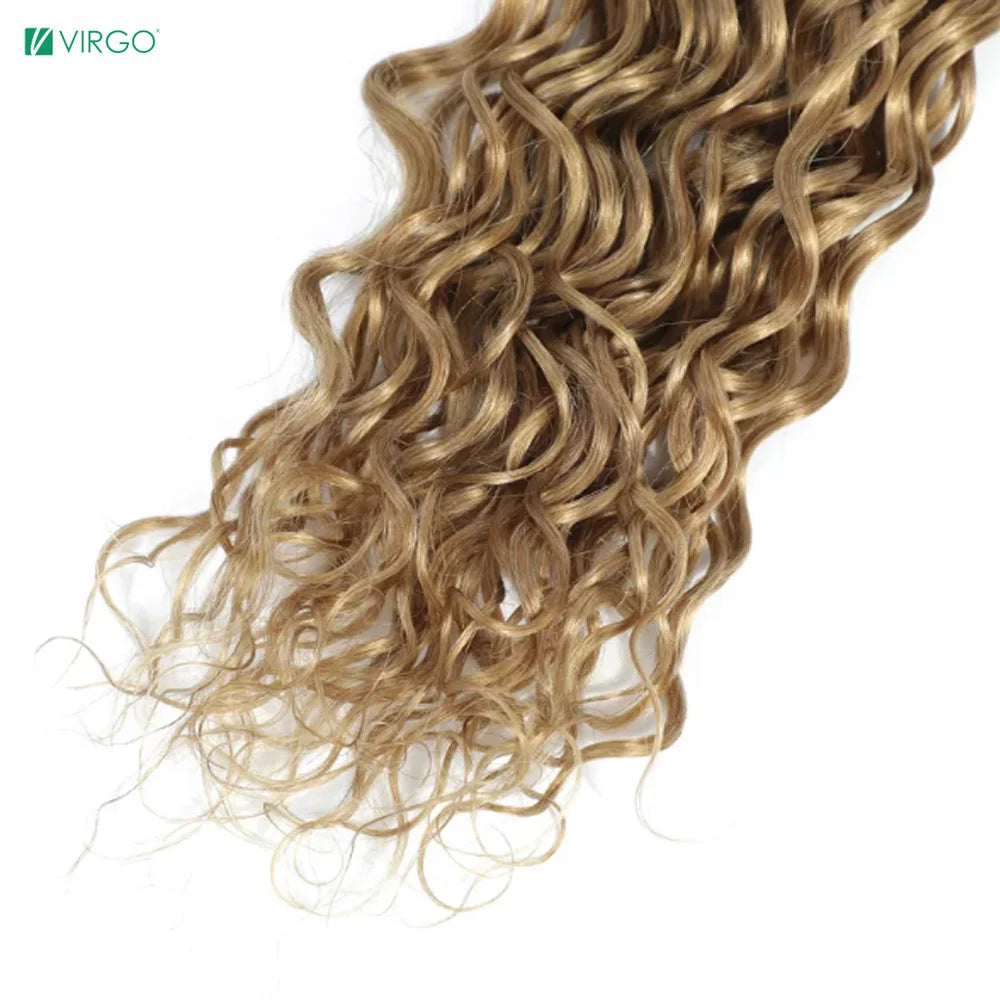 Brown Blonde Weave Bundles Colored Curly Hair Weaving