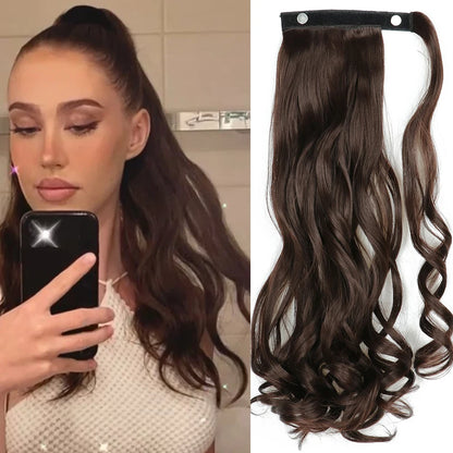 Long Straight Wrap Around Clip In Ponytail Hair Extension