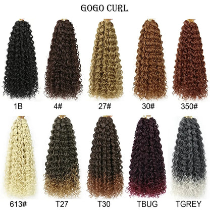 14/18 Inch Braid Locs Curly Crochet Hair with Water Waves Synthetic Braid for Women GoGo Curly Crochet Hair