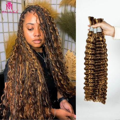 Color Deep Wave Bulk Human Hair for Braiding