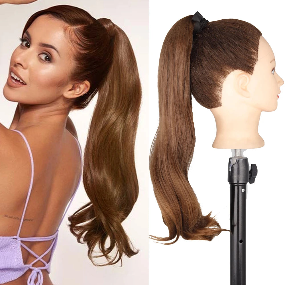 Long Straight Wrap Around Clip In Ponytail Hair Extension