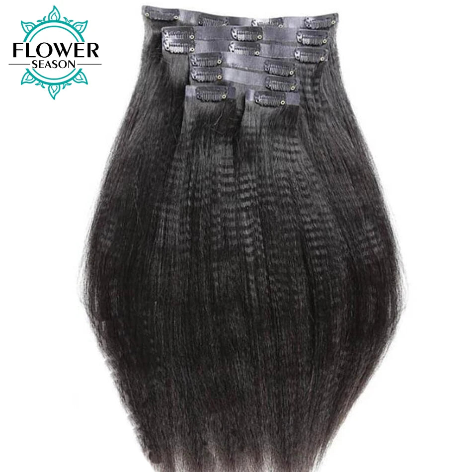 Clip In Human Hair Extensions Light Hair 150g/set for Women