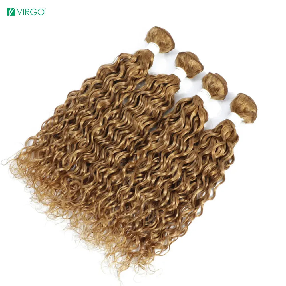 Brown Blonde Weave Bundles Colored Curly Hair Weaving