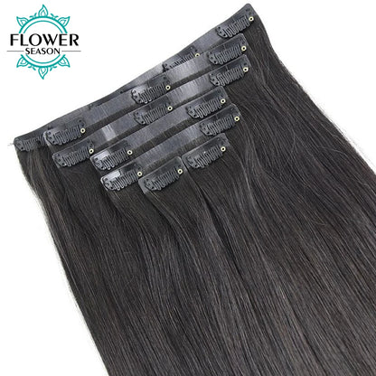 Hair Straight Seamless Clip In Human Hair Extensions