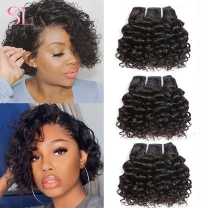 Human Hair Bundles Bouncy Curly Hair