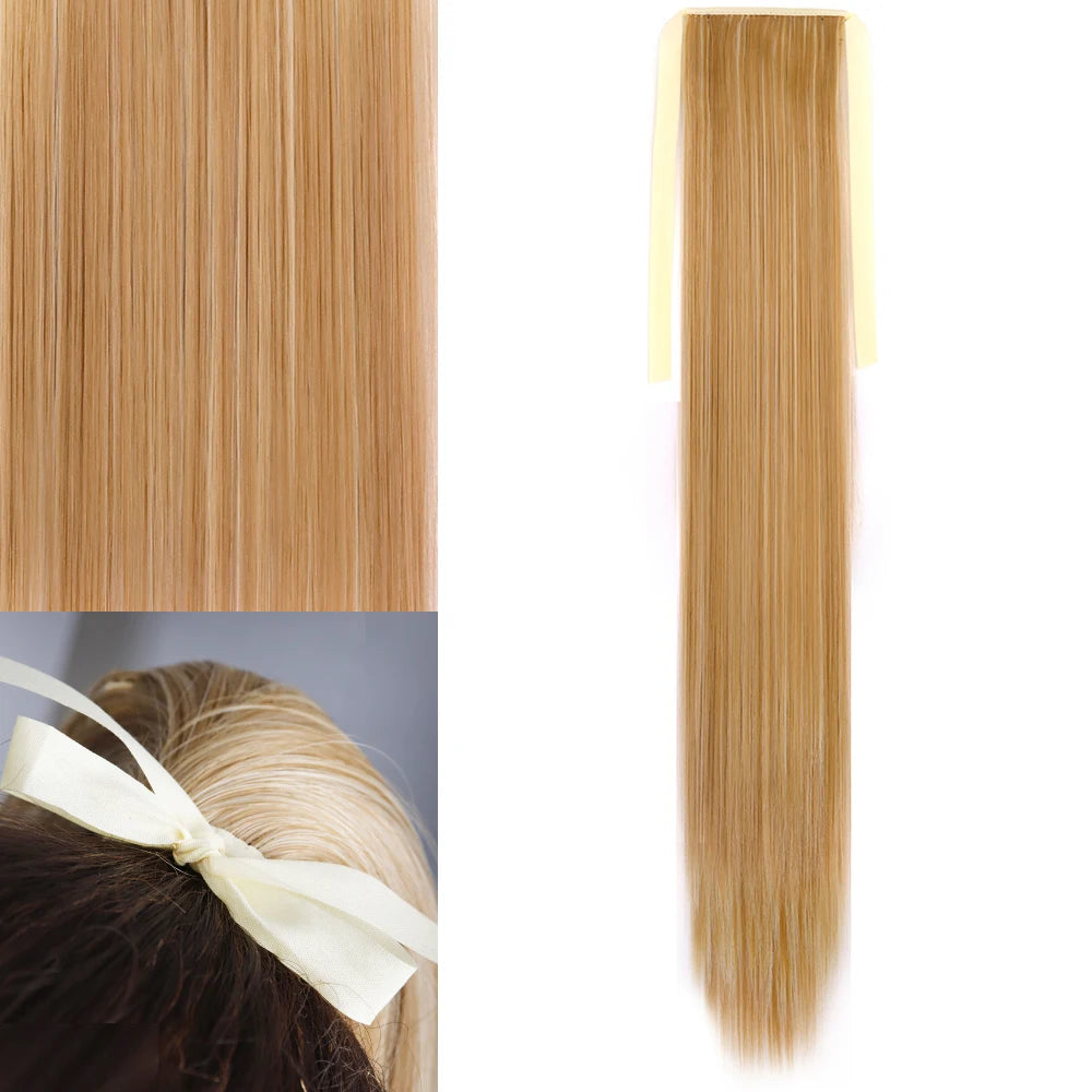 Long Straight Wrap Around Clip In Ponytail Hair Extension