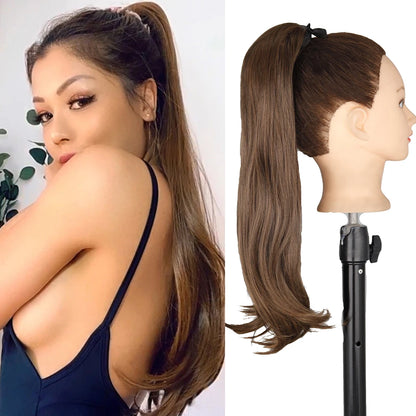 Long Straight Wrap Around Clip In Ponytail Hair Extension