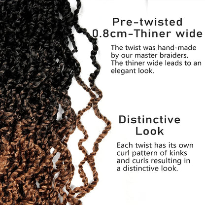 Majesty Twist Hair Curly Passion Twist Crochet Hair 26'' Long Synthetic Braiding Hair Extension SOKU Pre-Looped Senegalese Twist