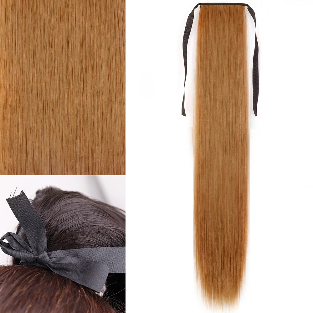 Long Straight Wrap Around Clip In Ponytail Hair Extension