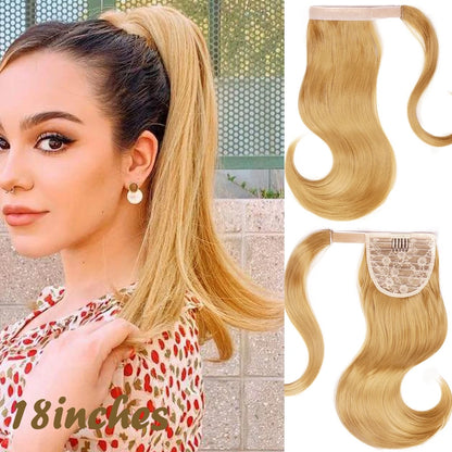 Long Straight Wrap Around Clip In Ponytail Hair Extension