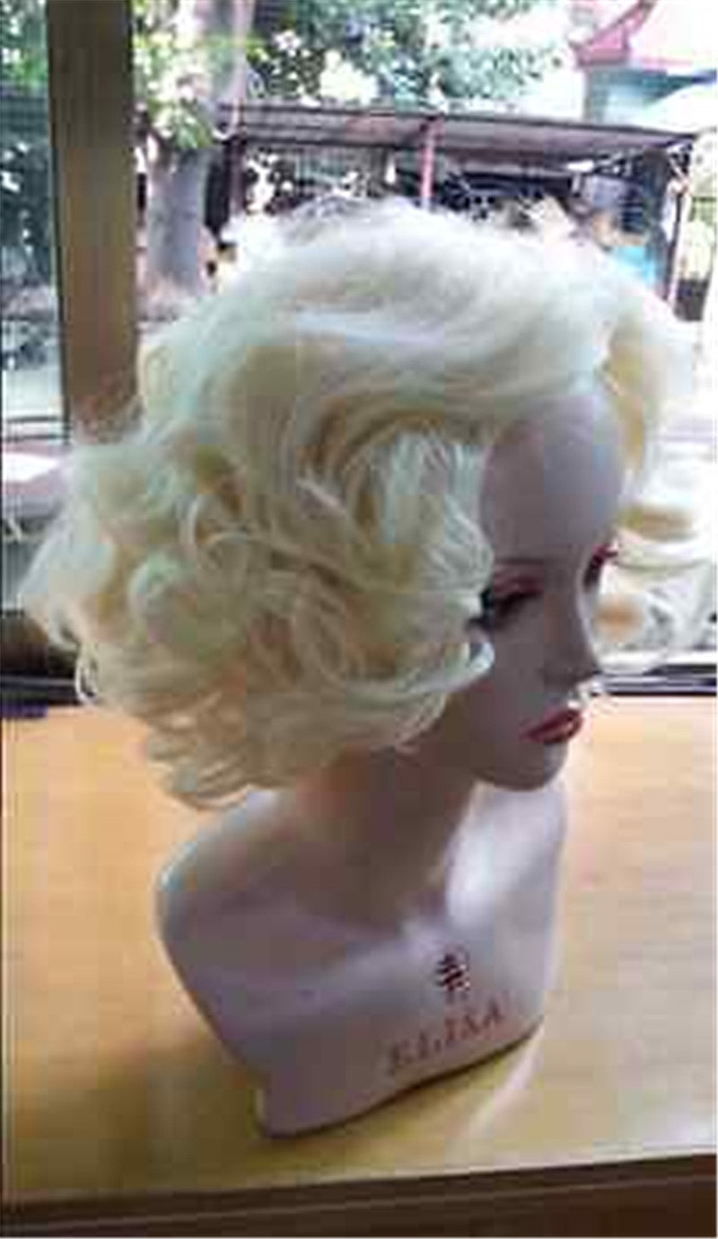 Blonde Curly Fashion Ladies Prom Wig halloween boo